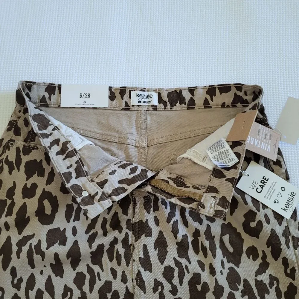 Kensie Jeans👖 Vintage Luxe Leopard🐆 Print Mini Skirt - NWT - Picture 3 of 16